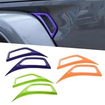 2 шт. ABS Автомобильное колесо Брови Боковая вентиляционная крышка Отделка подходит для Jeep Wrangler JL 2018 2019 2020 2021 2022 Фиолетовый / Зеленый / Оранжевый
