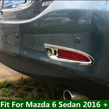 Автомобильные аксессуары Задний задний бампер Противотуманные фары Лампы Декор Панель Крышка Отделка для Mazda 6 Седан 2016 2017 Хром Экстерьер Модифицированный