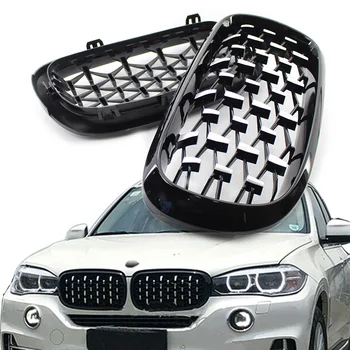  Передняя решетка автомобиля Хромированная черная алмазная решетка Meteor для BMW X5 F15 F85 2014 2015 2016 ABS Пластик 1 пара