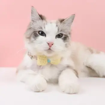  Cat Collar Bow Knot Design Удобная сенсорная регулируемая пряжка безопасности Pet Bow Tie Collar для дома Аксессуары для кошек Товары для домашних животных