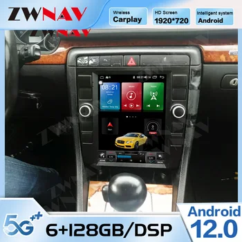 6 + 128G Carplay Android 10 Мультимедийная стерео для Audi A4 2004 2005 2006 2007 2008 GPS Навигационный приемник Радиоплеер Головное устройство
